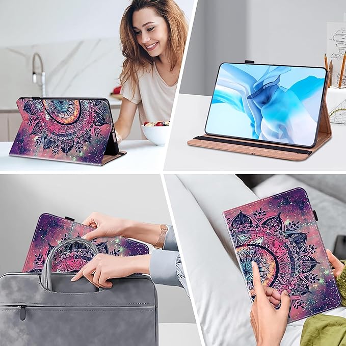 Case for iPad mini 5 (5th Generation,2019), iPad mini 4 3 2 1 Case 7.9 Inch with Auto Wake/Sleep & Elastic Band & Card Slot/Holder, Multi-Angle Viewing Stand Cover - Mandala