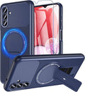 OWKEY Case Samsung Galaxy A13 5G, Magnetic Phone Case with Stand & Screen Protector, Anti-Fingerprint Shockproof Protective Case for Samsung A13 (Blue)
