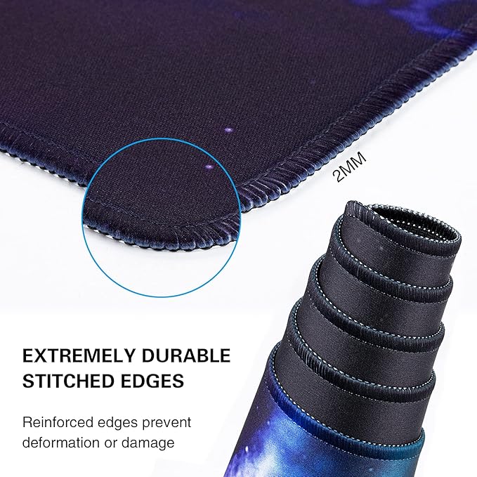Canjoy Gaming Mouse Pad, XL Large Extended Keyboard Mouse Mat Big Computer Desk Pad with Non-Slip Base and Stitched Edge for Home Office Gaming Work 31.5x15.7inch