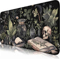 Dark Academia Desk Mat Mouse Pad XXL Extended Large Gaming Desk Pad Mousepad, Mystical Green Plant Computer Laptop Keyboard and Mouse Mat, Desktop Decor for Women Girl Office 31.5x15.7 in