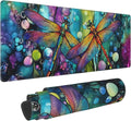Dragonfly Mouse Pad Extended Large Gaming Mouse Pad XL Stitched Edges for Gamer Home Office 31.5 X 11.8 Inch
