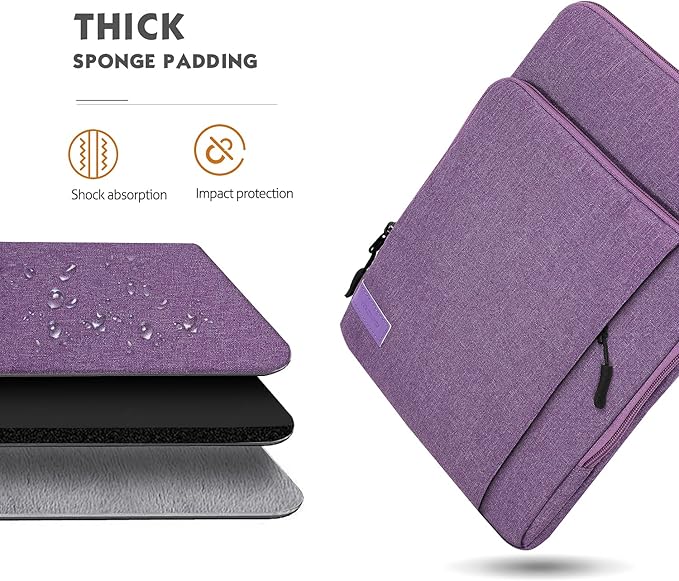 MoKo Laptop Sleeve Bag for 13.3-14 Inch, Notebook Carrying Case with Pocket Fits New MacBook Pro M3/M2 14" /13" M2/M1 Pro/M1 Max 14.2 2023-2021/Air 13.6" M2 2022, Surface Pro 9/8 13", Purple