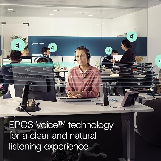 EPOS Impact 1061T - Enhanced Open Office Headset with Hybrid ANC, EPOS AI™ Microphone, and Multipoint Connectivity