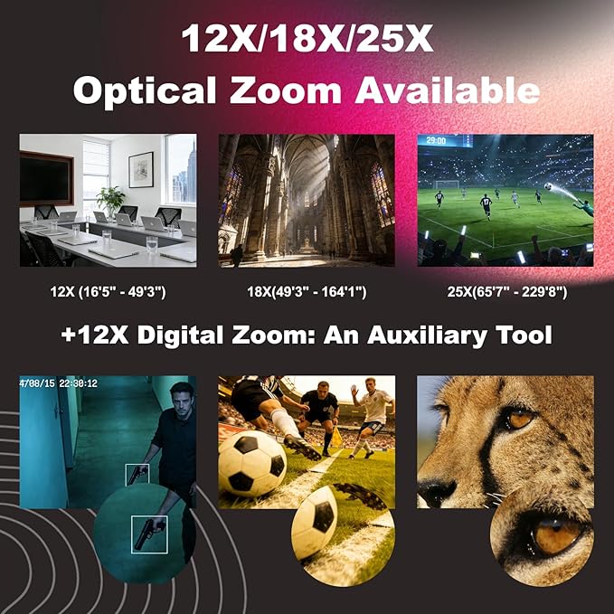 zowietek 4K PTZ Camera, ZowiePTZ, Ergo-Ease Remote Control(No Battery), ZowieX APP Manager, 25X Optical+12X Digital Zoom, SDI/HDMI/USB, RTSP/RTMP(s)/SRT Stream, Meeting, Church, Event, Teaching
