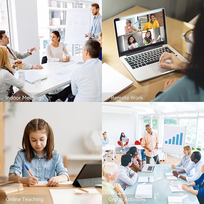 TONGVEO 4K PTZ Camera with AI-Powered Auto-Tracking 5X Digital Zoom USB 3.0 120-Degree Wide-Angle PTZ Webcam for Video Conference YouTube/Teams/Zoom Meeting Live Streaming
