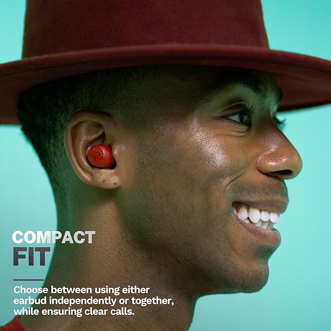 JLab Go Air Pop+ True Wireless Earbuds, Bluetooth 5.3 in Ear Headphones with Microphone, 35H Playtime, USB-C Charging Case, Dual Connect, EQ3 Sound, Rose