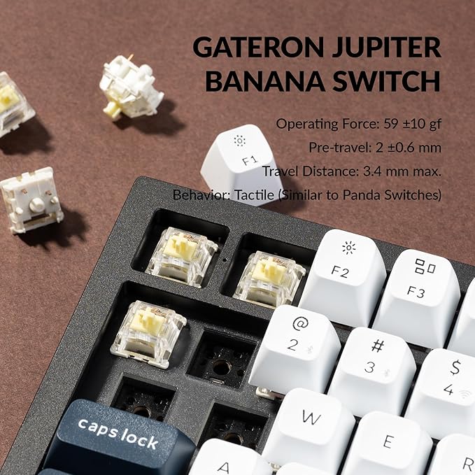 Keychron Q3 Max Wireless Custom Mechanical Keyboard, Full Aluminum 2.4 GHz Bluetooth QMK TKL Layout RGB with Hot-swappable Gateron Banana Switch Compatible with Mac Windows Linux