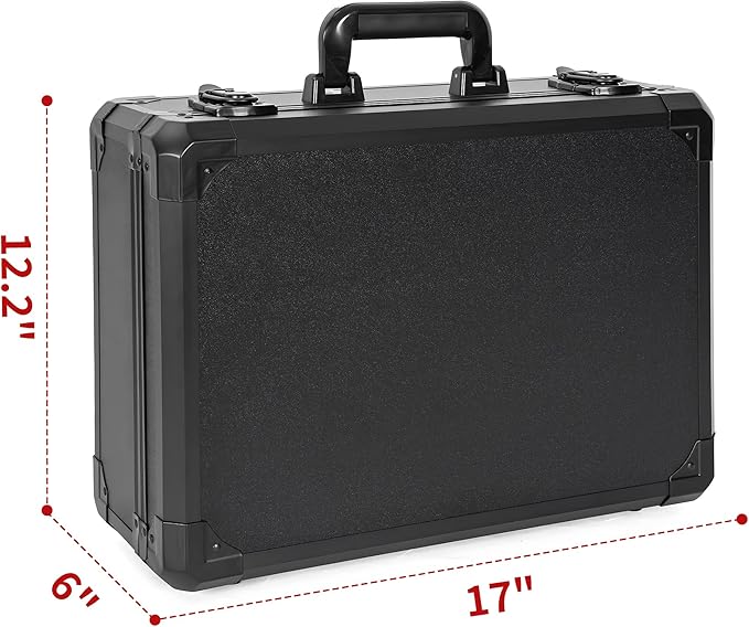 Protective Hard Case Shockproof Water-resistant with Customized DIY Foam Insert fit for Camera, Laptops, etc, 17 X 12 X 5-Inch