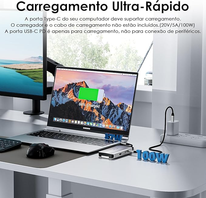 WAVLINK 8 in 1 USB C Hub with M.2 NVMe/SATA SSD Enclosure 10Gbps, 4K@144Hz HDMI, USB-C/A 10Gb, 100W PD, Aluminum Alloy USB C Enclosure for M.2 NVMe SATA SSD for M1/M2/M3/M4 MacOS Systems