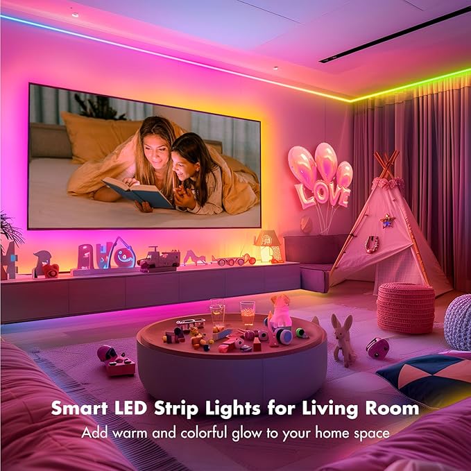 MFWW 130FT Strip Lights, Smart IC RGB LED Lights Multiple Colors on One Line, App+Remote Control, Timing, Multimodal, Music Sync, Color Changing Lights for Bedroom, Party Home Decor