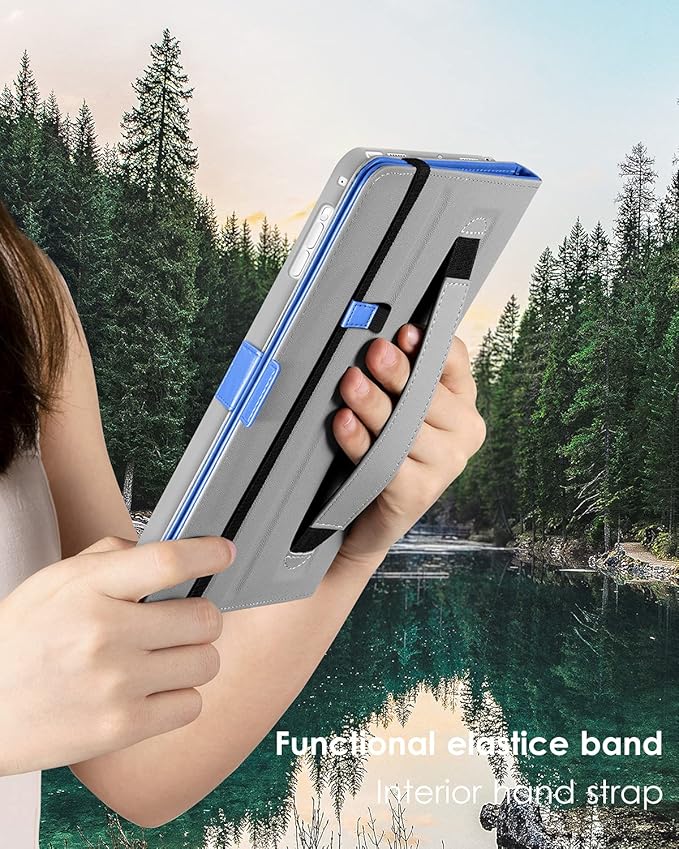 DTTO for iPad 9.7 Inch 5th/6th Generation 2018/2017 Case with Apple Pencil Holder, Premium Leather Folio Stand Cover Case for Apple iPad 9.7 inch, Also Fit iPad Pro 9.7/Air 2/Air - Royal Blue