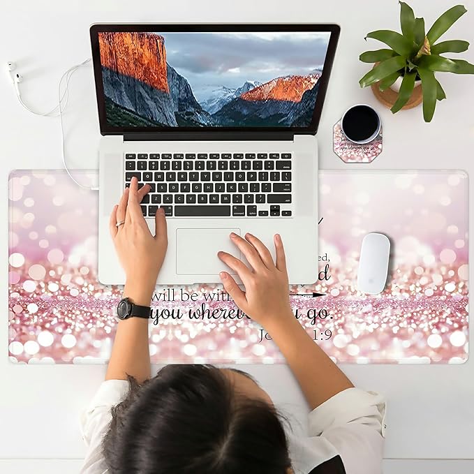 Extended Large Gaming Mouse Pad with Coaster 35.4 x 15.7 Full Desk Mousepad Stitched Edges Desk Pad Extended Large Gaming Mouse Pad for Desk Office Home Ultimate Gaming Desk Mat-Inspiration Quote