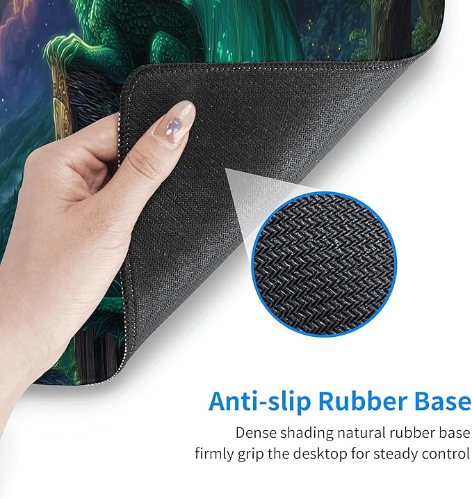 Dragon Moon Mouse Pad Extended Large Gaming Mouse Pad XL Stitched Edges for Gamer Home Office 31.5 X 11.8 Inch