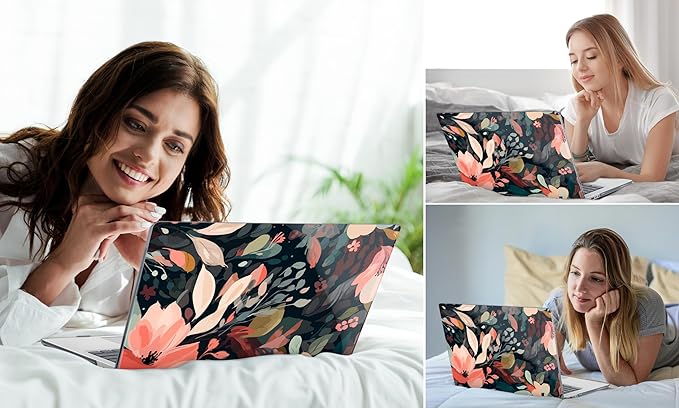 DONGKE Case for Microsoft Surface Laptop 2024, Windows 11 Copilot+ PC, 13.8 Inch Touchscreen Display, Protective Plastic Hard Shell Case with Keyboard Cover & Screen Protector - Painted Floral