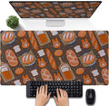 Kawaii Desk Mat Cute Mouse Pad Large Gaming Desk Pad, Bunny Bread Keyboard Mat Extended, Full Desktop Computer Mouse Mat XXL, Pastries Food Desk Decorations for Women Office 31.5x15.7 Inch