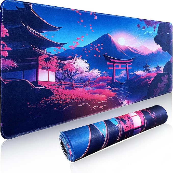 Gaming Mouse Pad XL XXL with World Map(31.5 x 11.8in),Desk Mat&Large Mouse Pad Keyboard Mat 3MM Anti Slip and Waterproof Rubber Mouse Pad(Land of Dreams)