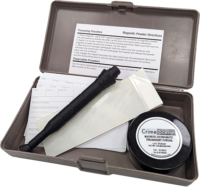 Crime Scene Magnetic Basic Latent Fingerprint Kit, Bichromatic