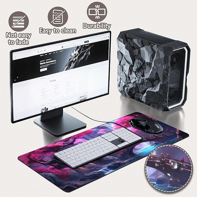 Gaming Mouse Pad - (31.5"×11.8") Japanese Anime Large Mouse Pads for Desk - Desk Mat for Keyboard and Mouse with Non-Slip Base, Desks Pad Matfor Game/Office & Home