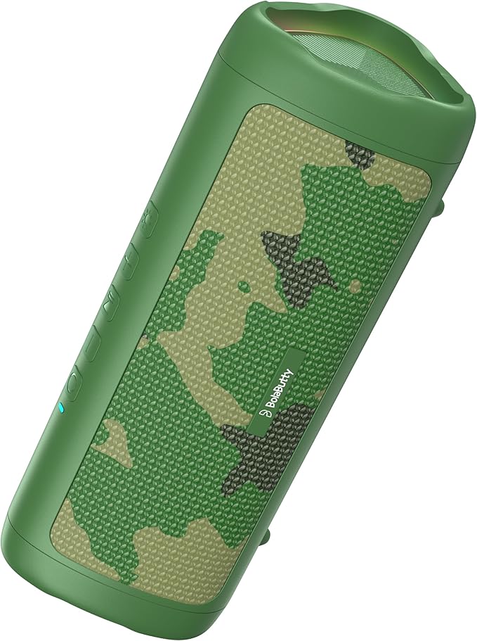 BolaButty Bluetooth Speaker Portable Wireless, IPX5 Waterproof, Up to 20H Playtime, TWS Pairing, BT5.3, for Home/Party/Outdoor/Camping/Beach Essentials, Birthday Gift (Camo)
