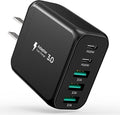 EIZLXQ USB C Charger Block, Type C Charger Fast Charging,Total 50W 5-Port USB Wall Charger Multiport Type C Charging Block Cube for iPhone 17/16/15/14/13/12/11 Pro Max XS, iPad, Samsung & More-Black