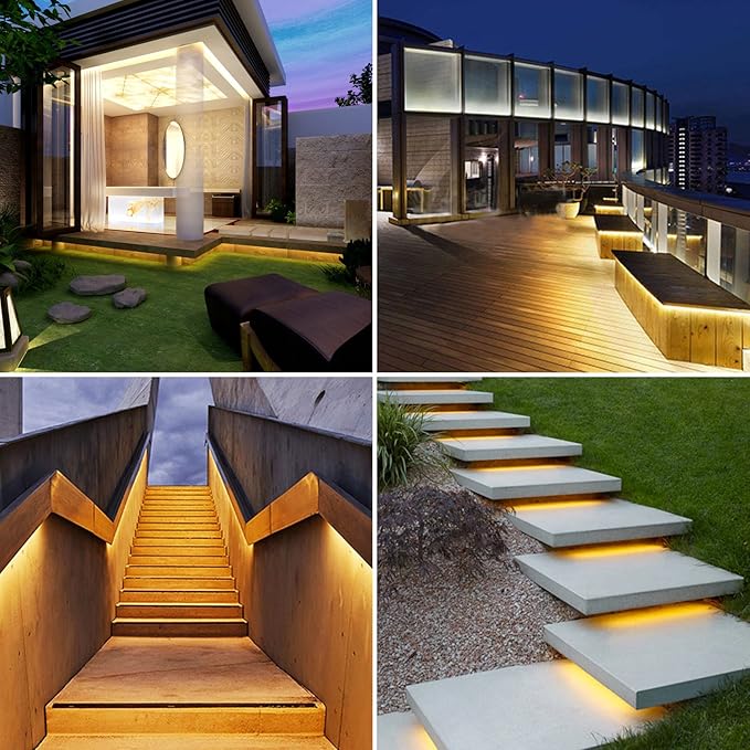 Warm White LED Strip Lights, Waterproof cuttable 300 SMD 2835 LED Tape, 6000K 16.4ft/5m 12V Flexible Ribbon, Kitchen Cabinet Lighting, Hotel, Club, Bar（No Power Supply