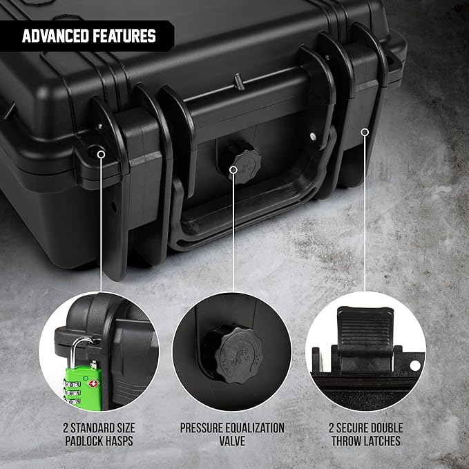 Durabox All Weather Hard Case 10 x 9 x 5” - TSA Approved Hard Shell Travel Case with Customizable Foam for Cameras, Lenses, Electronics and Other Gear