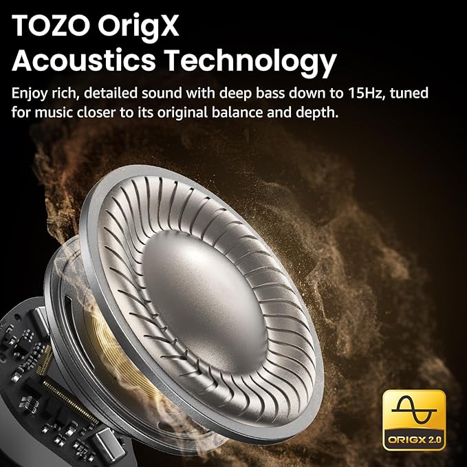 TOZO NC9 Hybrid Active Noise Cancelling Wireless Earbuds, 6 Mics ENC Clear Call, IPX8 Waterproof, in Ear Bluetooth 5.3 Headphones Stereo Bass Ear Buds 60H Playtime with LED Display 32 EQs via APP