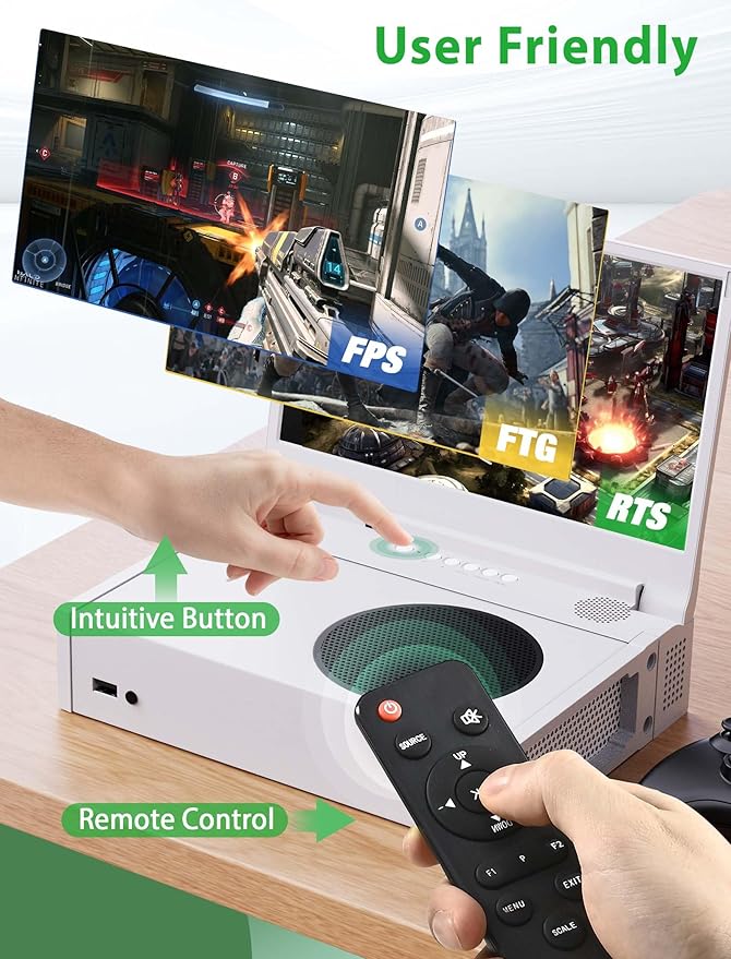 DEPGI 4K 14" Portable Gaming Monitor IPS Screen for Xbox Series S（not Included） with Remote Control, Portable Monitor with HDR10, AMD FreeSync, 2X HDMI for Indoor Outdoor Travel