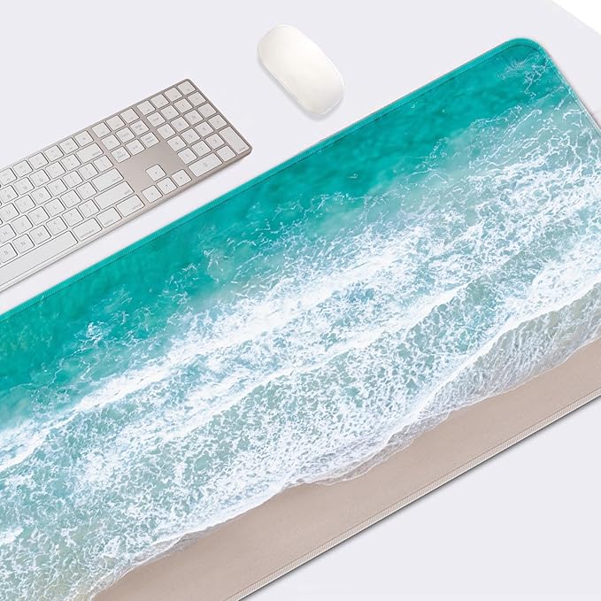 Britimes Large Gaming Mouse Pad Beach Non-Slip Desk Pad Keyboard and Mouse Desk Mat for Gamer, Office & Home, 31.5 x 15.7 in