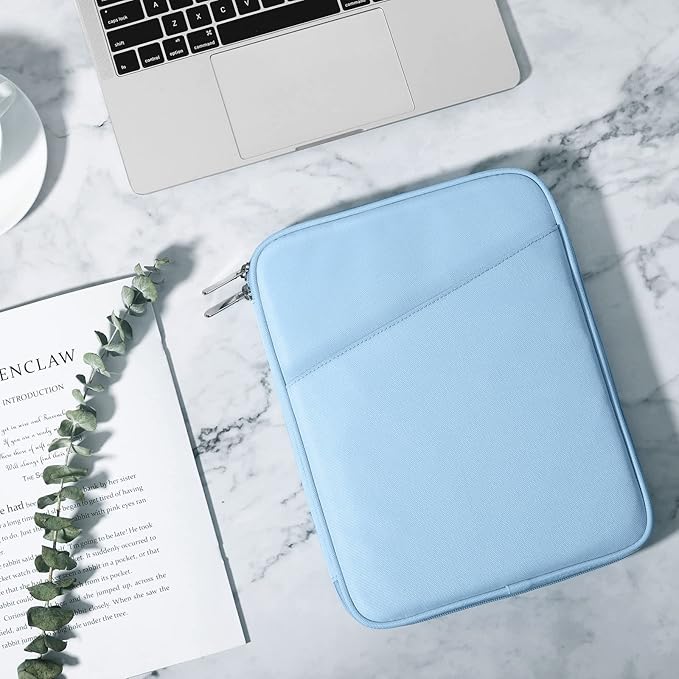 TiMOVO 9-11" Tablet Sleeve Bag for iPad 11-inch A16 2025, iPad 10.9"/10.2"| Air 11 Inch/5th/4th Gen. 10.9", Galaxy Tab A9+/A11Plus 11", Protective Bag with Pocket, Light Blue