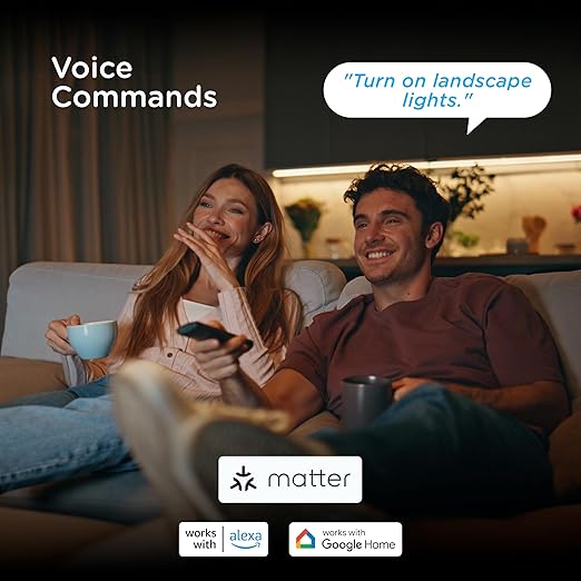 Enbrighten Vibe Outdoor Dual‑Outlet Wi‑Fi Matter Smart Plug, 2.4GHz, No Hub Required, Compatible with Alexa, Google Assistant and Apple HomeKit, Dual Grounded Plug‑in Outlets, 81912-TS1
