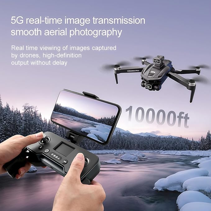 V168 4K UHD Drone with GPS Return, 90° Adjustable Camera, 5G HD Transmission, 30 Min Flight, 3000M Range, Obstacle Avoidance, Brushless Motor, Follow Me & Waypoint Fly