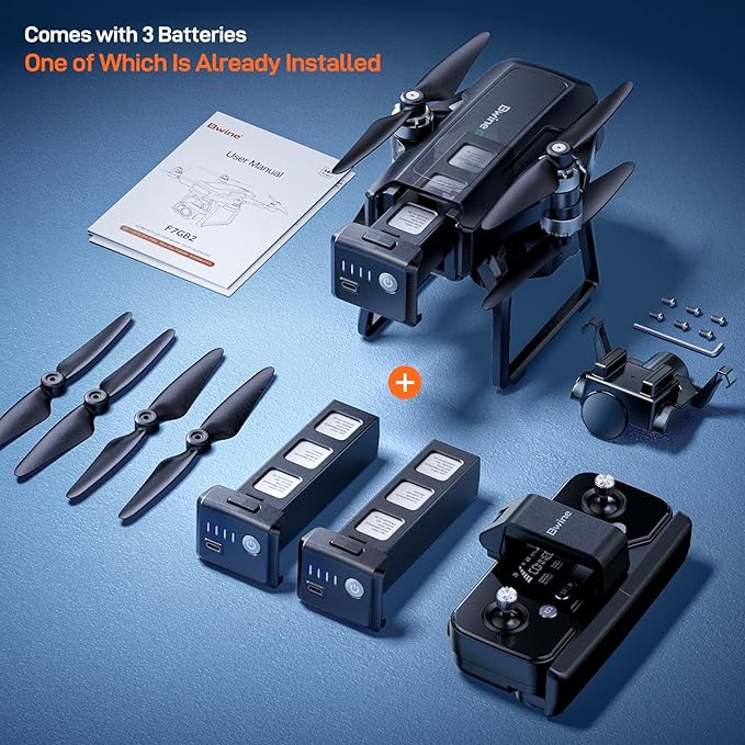 Bwine F7GB2 Pro Drones with Camera for Adults 4K UHD Aerial, 3-Axis Gimbal, 10000FT Control, 75 Mins Flight Time with 3 Batteries, GPS Follow, Waypoint, Orbit Fly, Auto Return, Beginner Mode