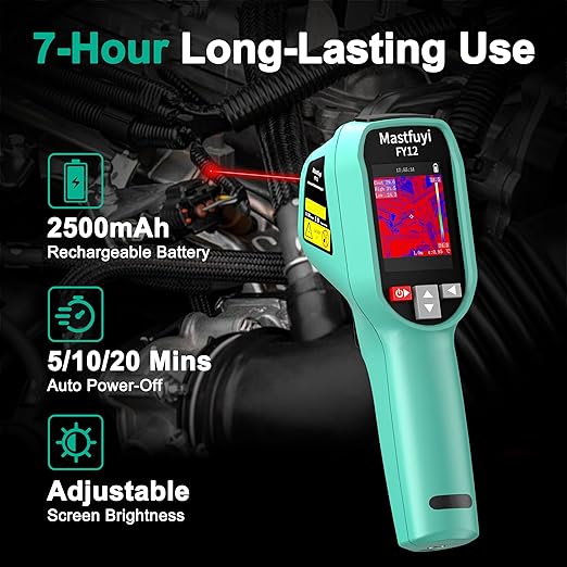 TR10 Thermal Imager,Super Resolution 240×240 Thermal Camera,25Hz Infrared Camera with Temperature Alarm,-4°F to 1022°F Handheld Infrared Imager,8-Hour Battery Life Infrared Camera,Green