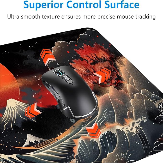 Japanese Waves Gaming Mouse Pad Watercolor Waves Mousepad XL Large Gaming Mouse Pad Laptop Keyboard Mat Desk Pad 31.5"x11.8" Office Home Decor for Women Girl