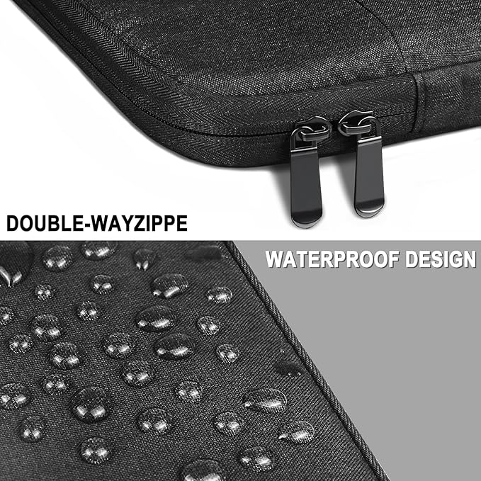 Laptop Sleeve Case 15.4 Inch, Water Resistant Shockproof Protective Computer Cover with Handle, Traveling Carrying Sleeve with Pocket Portable Laptop Bag Compatible for 15 in HP, Dell, Asus, Black