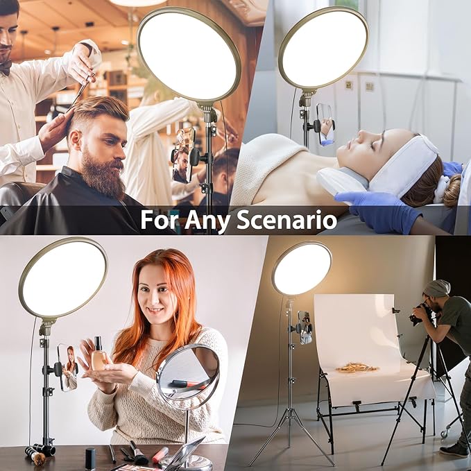 6" Ring Light with Tripod Stand for YouTube & Makeup, Mini LED Camera Light with Phone Holder, 3 Light Modes & 11 Brightness Levels (14 inch with Tripod Stand)