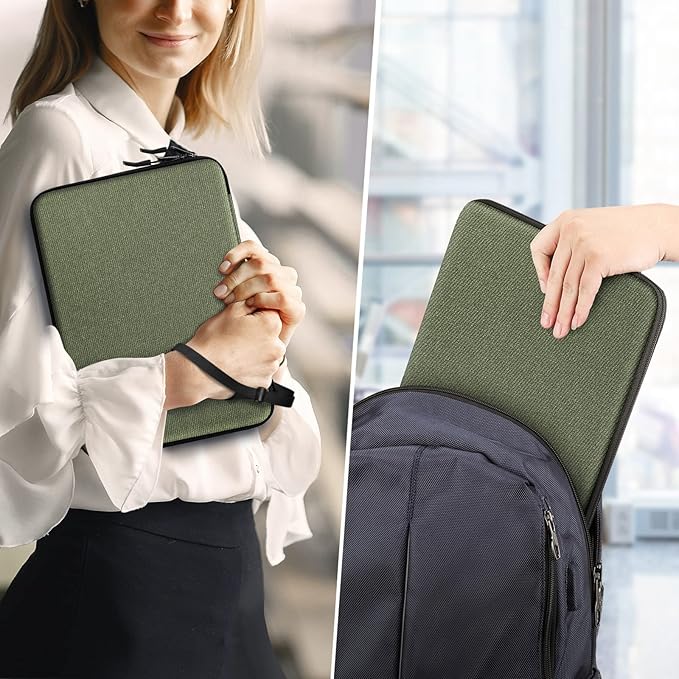 FINPAC Hard Laptop Sleeve Case for MacBook Neo A18 Pro, 13 inch MacBook Air 2026 M5/M4/M3/M2/M1, 14 inch MacBook Pro 2026 M5/M4/M3/M2 Pro/Max, Waterproof Case for Dell, Surface Laptop, HP, Acer, Olive