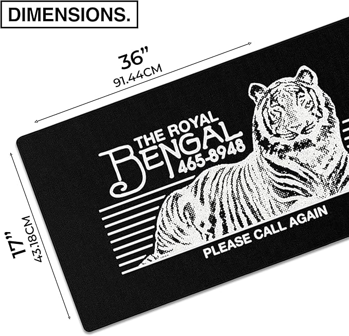 MPCO. Original Large Gaming Desk Mat – 36" x 17" Duraglyde OZGMX Royal Bengal Black Full Desk Mouse Pad for Smooth Precision – Non-Slip, Washable Extra-Large PC Mouse Pad for Gaming Sessions