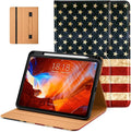 DTTO for iPad Pro 11 inch Case (M5/M4) 2025/2024, Premium Leather Business Folio Stand Cover with Pencil Holder - Auto Wake/Sleep and Multiple Viewing Angles, US Flag