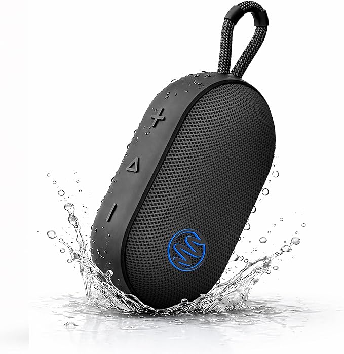 Gemini Mini Bluetooth Speaker - Small Portable Waterproof with Carabiner, Compact Travel Design, IPX7 Shower Proof, 12Hr Battery, TWS Pairing for Outdoors, Beach, Hiking (BEATORB)