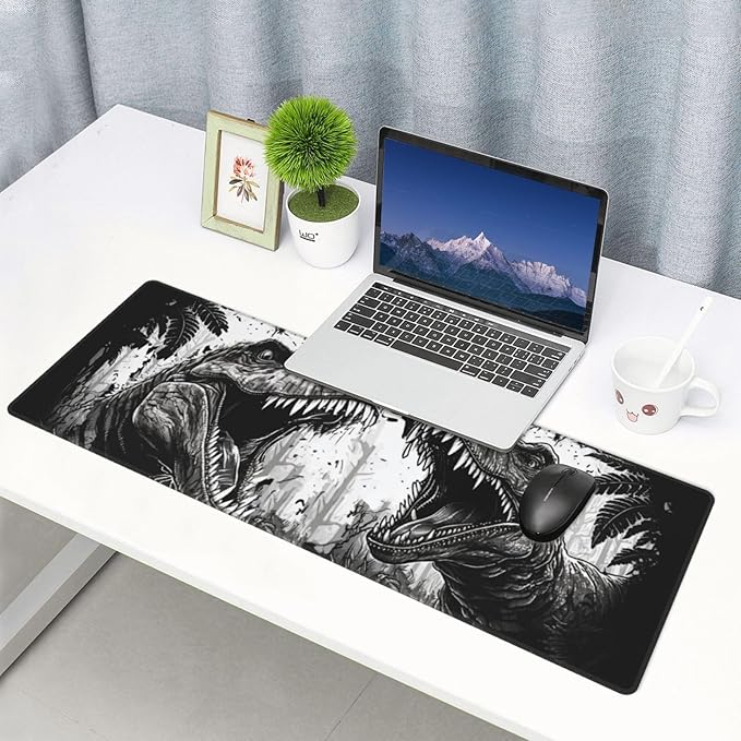 Dinosaur Mouse Pad XL Large Mousepad Non Slip Rubber Base Desk Mat for Laptop Computer Gaming 31.5" X 12"