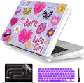 Batianda Case for New MacBook Pro 14 Inch M5 (2025 2026) & 2024 2023 Release [Model A3434 / A3112] - Ultra Slim 1.2mm Glossy Hard Shell Protective Skin Keyboard Cover 4-in-1 Bundle, Y2K Pink Collage
