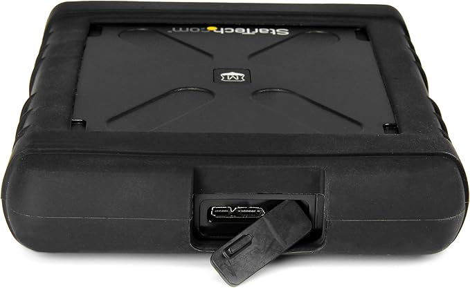 StarTech.com USB 3.0 to 2.5" SATA SSD/HDD Enclosure - UASP Enhanced External Hard Drive Enclosure - MIL-STD-810G Rated Case (S251BRU33),Black