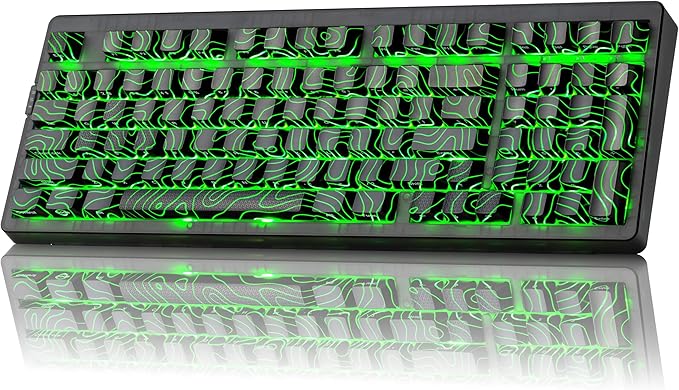 ZORNHER ZH980 Mechanical Keyboard Wireless,95% Black Hot-Swappable Custom Creamy Keyboard with Number Pad,Black Topographic Keycaps,Creamy Sounding Linear Switches,Full Size,2.4GHz/USB-C/BT5.0