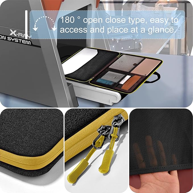 Hseok 13 14 inch Laptop Case Sleeve with Small Case,TSA Computer Handbag Compatible with MacBook Neo/Pro 14 M5/M4/M3/M2/M1,All Models 13.3" MacBook Air/Pro,XPS 13/14,Most 13-14 Notebooks,Black-Yellow