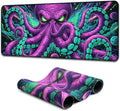 Blacklight Octopus Mouse Pad – UV Reactive Neon Tentacle Galaxy Desk Mat, Glow in The Dark Extended Gaming Mousepad with Colorful Cosmic Kraken Art for Gamers, Room Decor - 31.5" x 11.8"