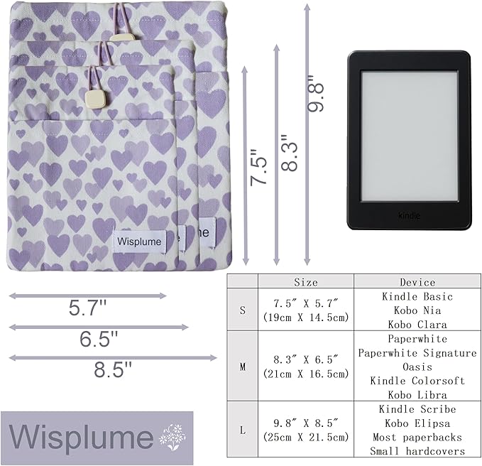 Padded eReader Sleeve Tablet Bag Pouch for eReader Paperwhite, Colorsoft,Signature Edition, Voyage,Scribe/Kobo eReader,Book Protector for Paperbacks and Small Hardcovers(Blue, Large)