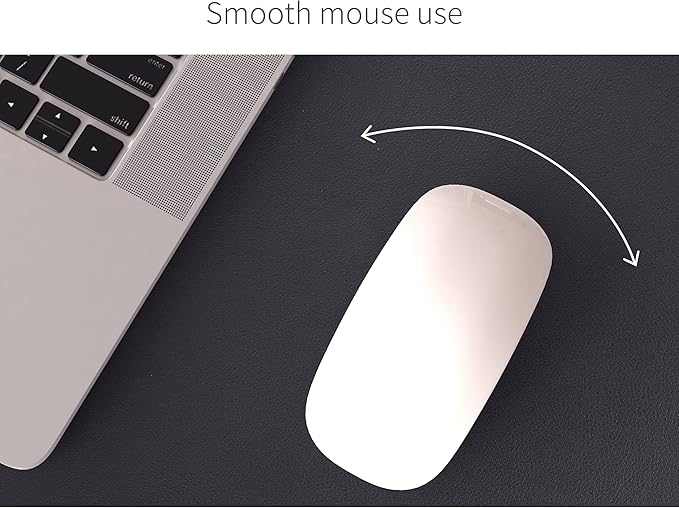 RENMTURE Dual-Sided Mouse Pad, Natural Cork & PU Leather Large Desk Pad for Office and Home Work, Desk Protector Non-Slip, Waterproof, Easy Clean (Black, 36"x17")