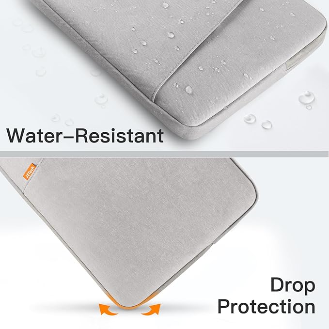 JETech Laptop Sleeve for 13-14Inch MacBook Neo (A18 Pro), MacBook Air/Pro (M1-M5) 2020-2026, 13-13.6 Inch Notebook, Waterproof Shock Resistant Bag Case with Accessory Pocket (Light Grey)